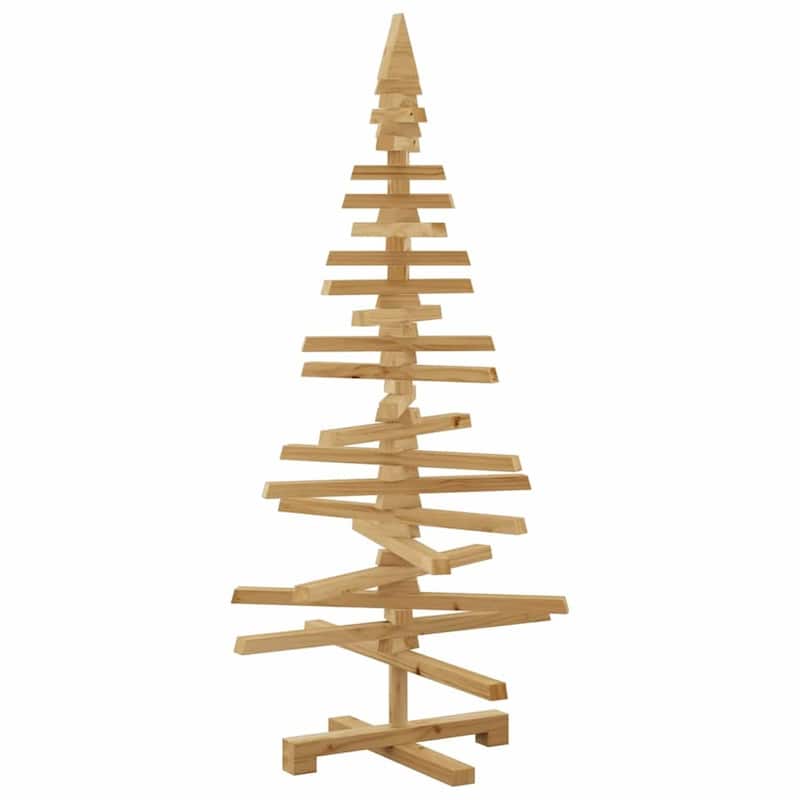 vidaXL Wooden Christmas Tree with Stand Brown Solid pine wood