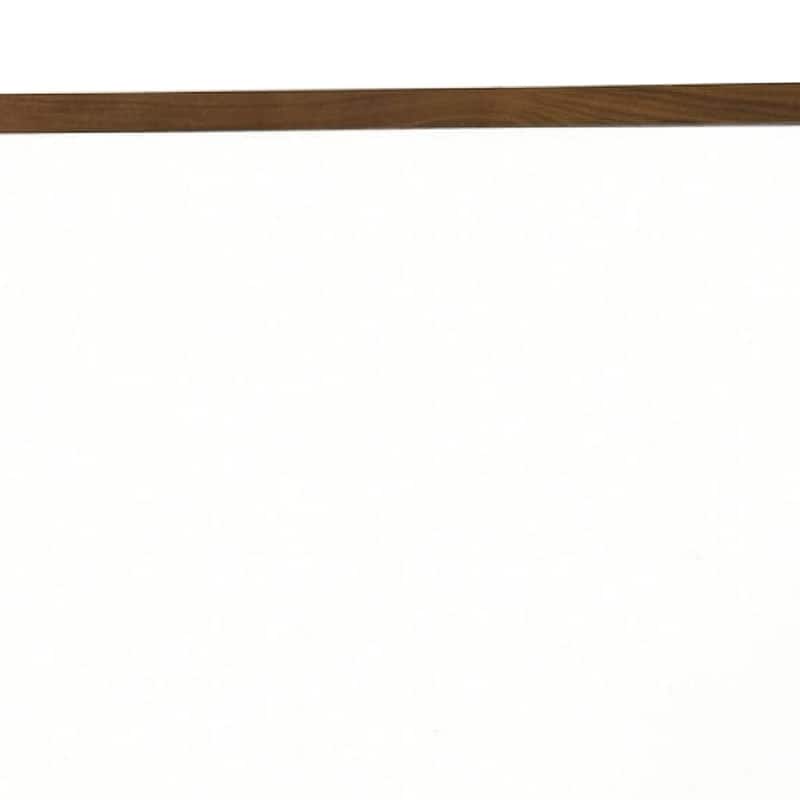Noe 40 Inch Modern Wall Mirror, Sleek Wood Frame, Walnut Veneer