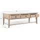 preview thumbnail 9 of 10, SAFAVIEH Manelin White Washed Coffee Table With Storage Drawers - 54" W x 23.6" D x 19.3" H