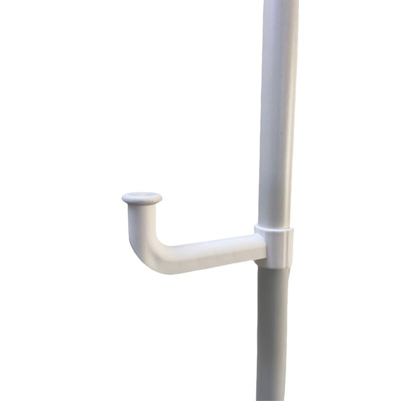 Modern Simple Coat Rack Adjustable Clothes Drying Rod Pull Rod Storage Rack with Tray Coat Hanger, for Indoor and Balcony - White