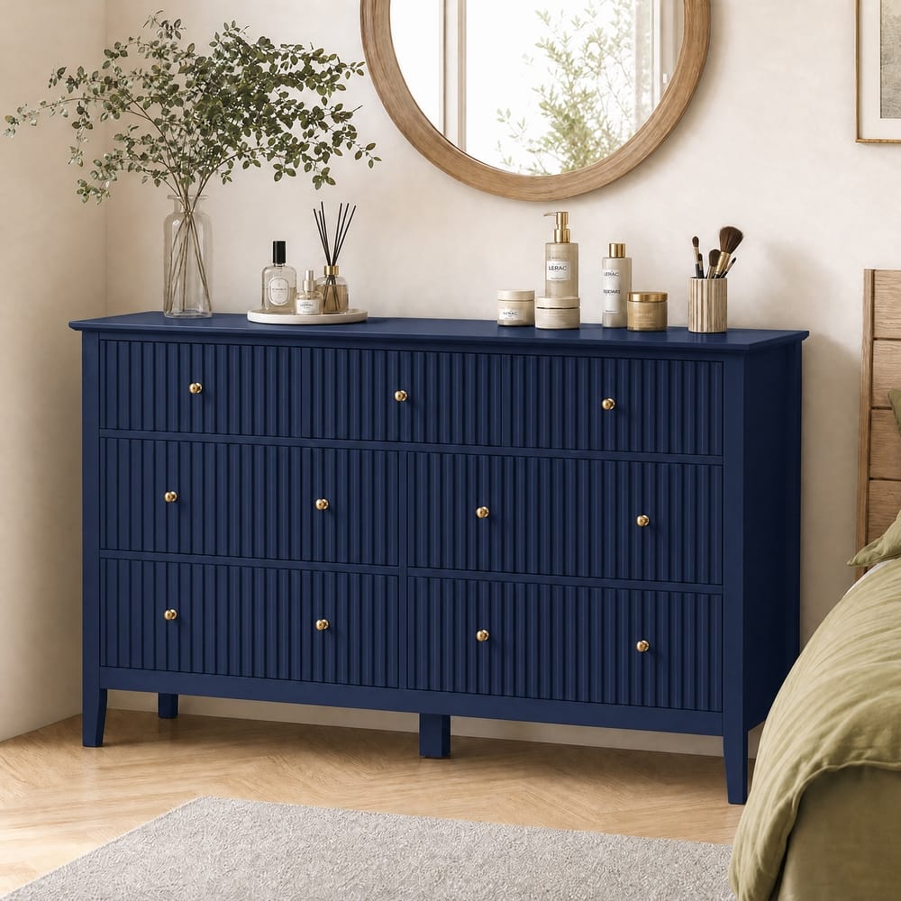 navy blue dresser with gold knobs Amazon.com: Anbuy Navy Large Dresser 6 Drawer Dresser for Bedroom, Chest of  Drawer with 6 Wide Drawers Wood Storage Cabinet Organizer with Metal Gold  Legs for Bedroom, Living Room, Entryway : Home