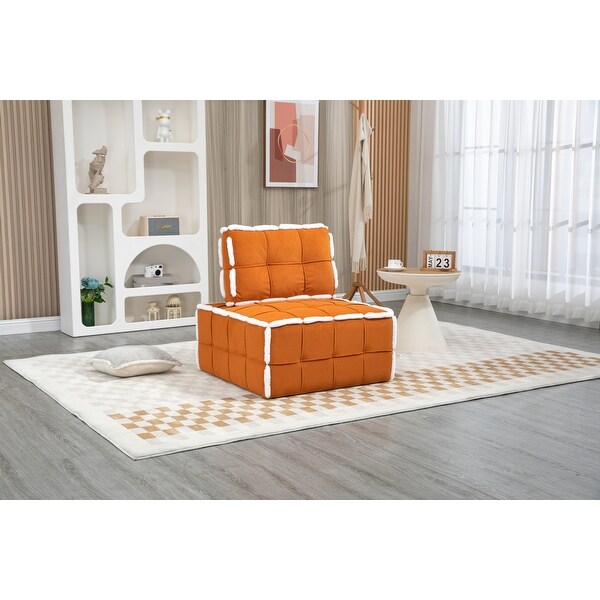 Deep Seat Armless Lazy Sofa Barrel Chair Bedroom Lounge Chairs