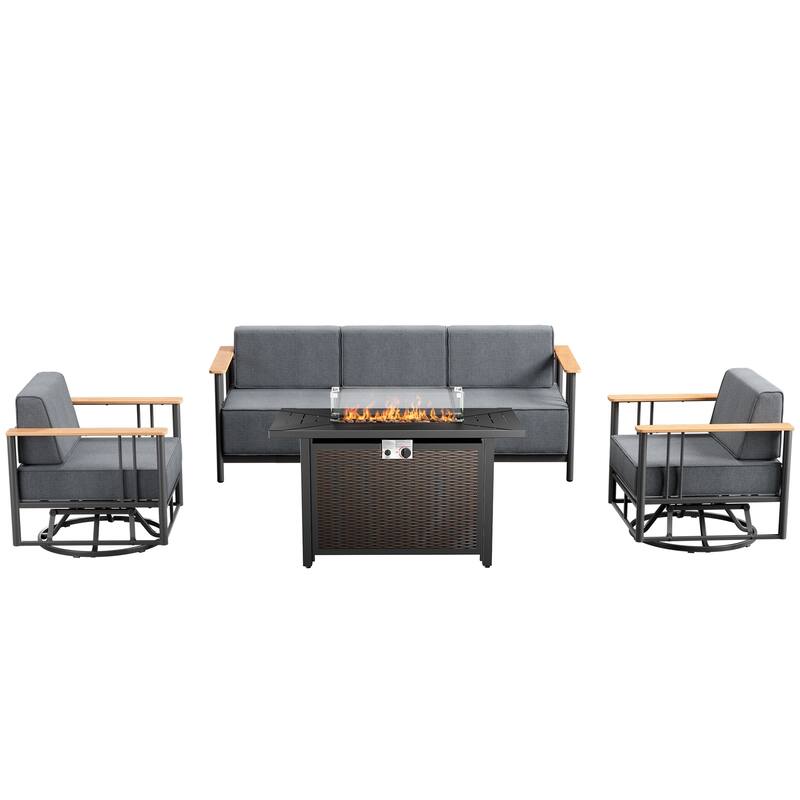 Outdoor Patio Funiture Set with Extra-Thick Seat cushion