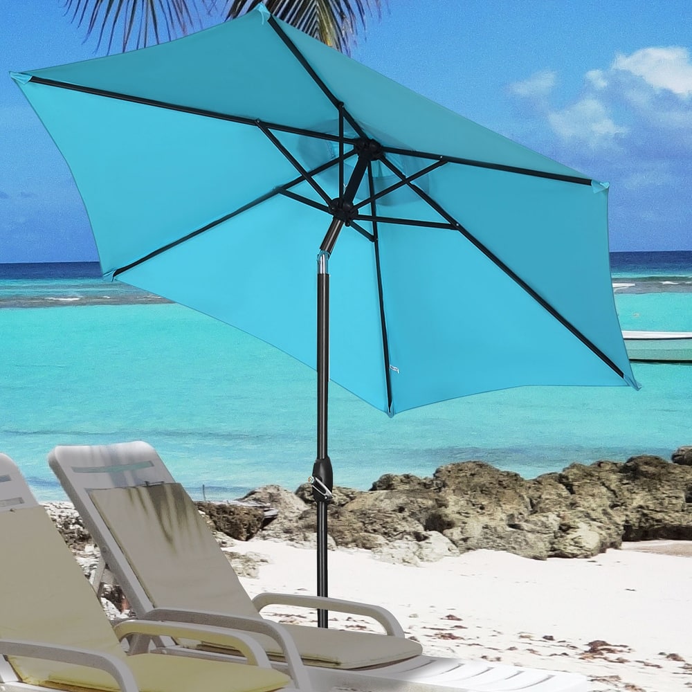 Autlaycil 9ft Patio umbrella Outdoor umbrella With Push-Button Tilt & Crank for Pool, Garden