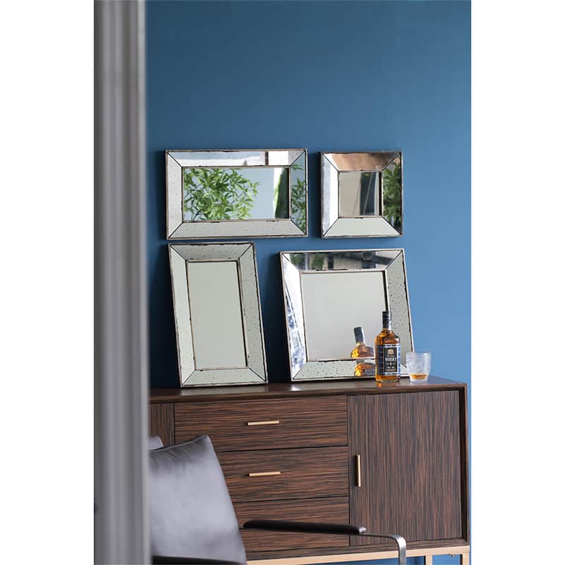 Traditional Rectangle Wall Mirror or Decorative Tray - Silver - Silver
