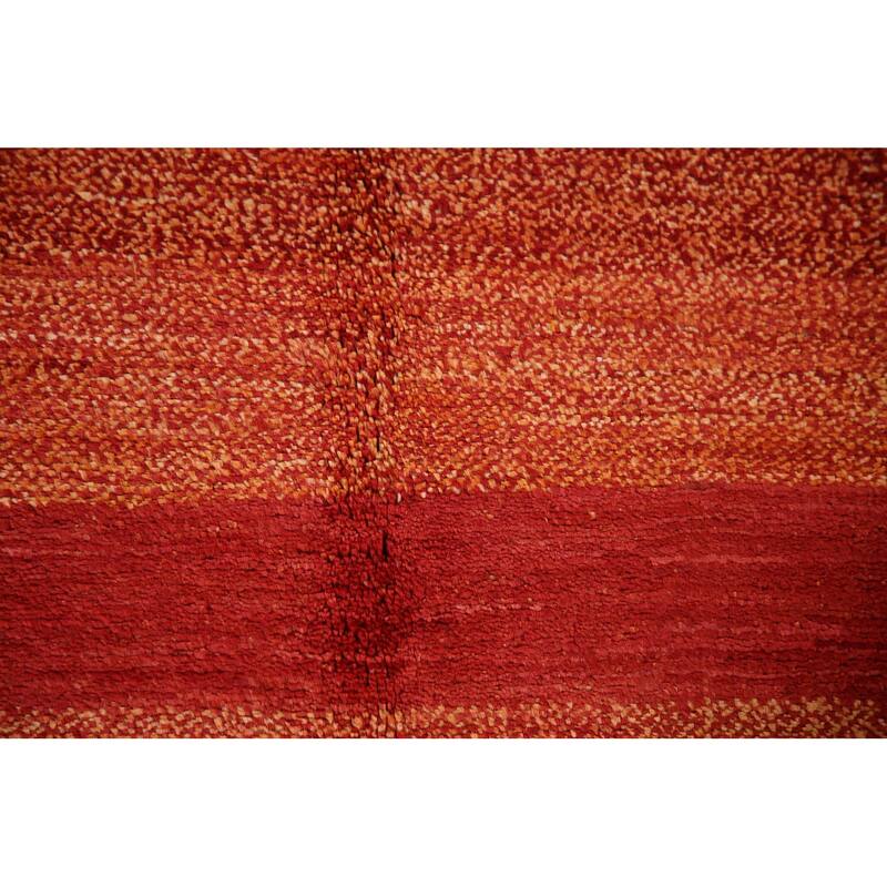 Striped Gabbeh Kashkoli Area Rug Hand-knotted Wool Carpet - 4'6" x 6'2"