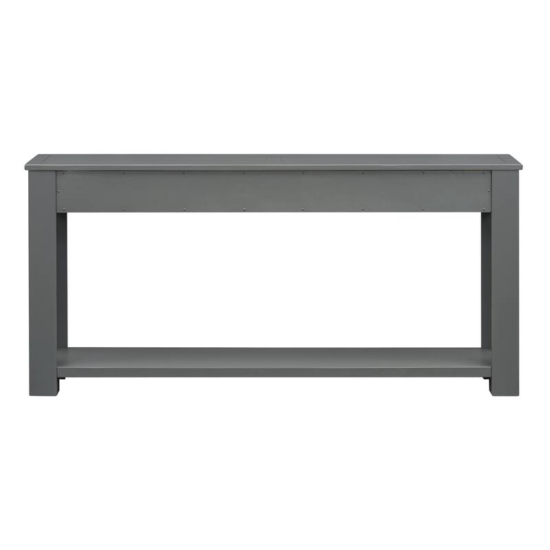 Sofa Table with Storage Drawers and Bottom Shelf