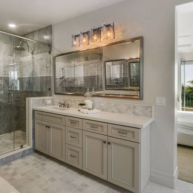 3/4-Light Textured Smoke Glass Wall Sconce — Modern Industrial Vanity Light for Bathroom