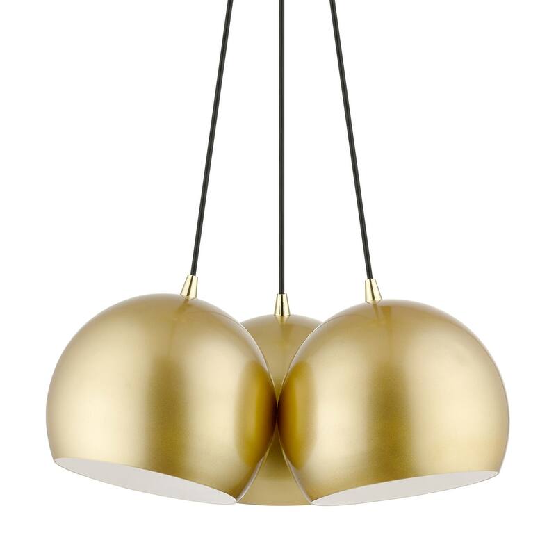 Livex Lighting 43393 Piedmont 3 Light 22" Wide Multi Light Pendant - Soft Gold / Polished Brass