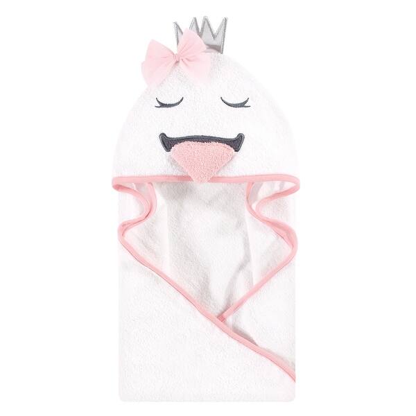 slide 1 of 1, Hudson Baby Infant Girl Cotton Animal Hooded Towel, Swan, One Size - Swan - One Size One Size - Swan