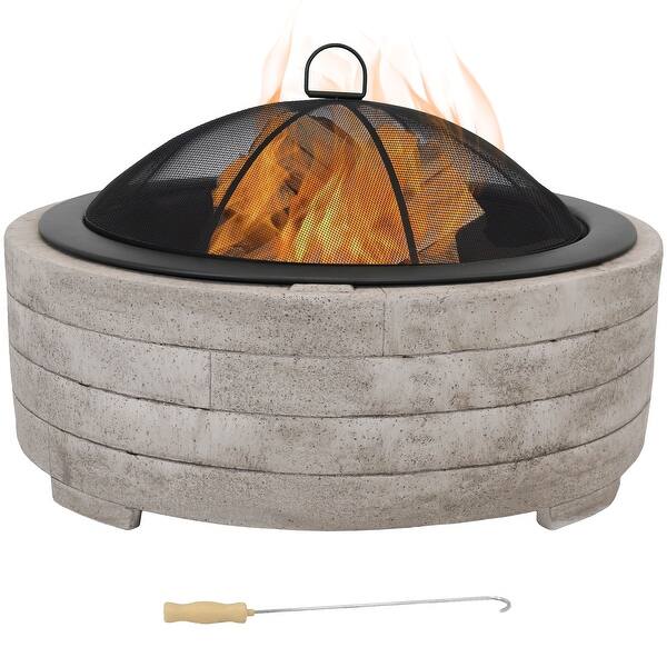 Shop Sunnydaze Large Faux Stone Wood Burning Fire Pit Ring With