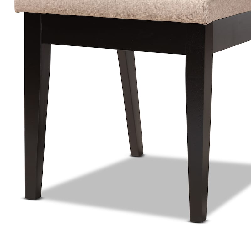 Suvi Modern and Contemporary Oak Wood Dining Set - Sand/Dark Brown