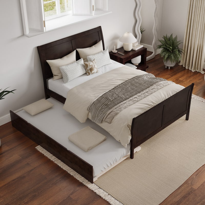 Portland Full Bed with Footboard and Twin Trundle in Espresso