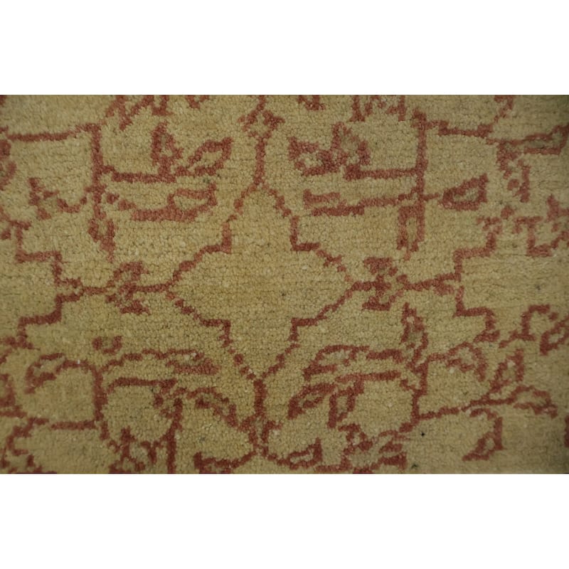 Hand Knotted Oriental 100% Wool Carpet Traditional All-Over Green Ziegler Area Rug - 8' 9'' X 5' 11''