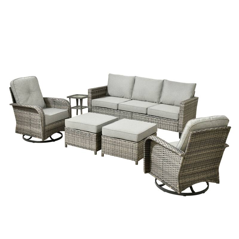 OVIOS 6-Piece Outdoor Wicker Lounge Set