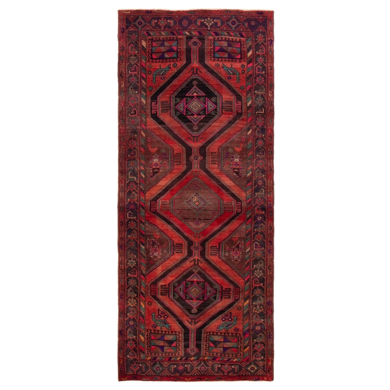 ECARPETGALLERY Hand-knotted Konya Anatolian Red Wool Rug - 4'3 x 10'2 - Red - 4'3 x 10'2