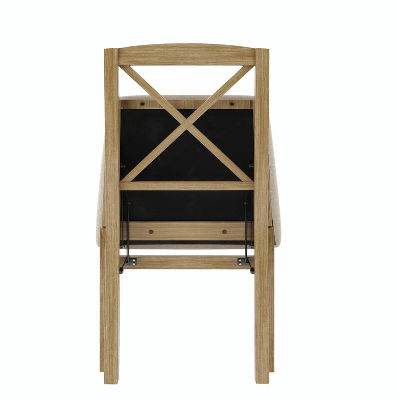 X-Back Scandinavian Dining Chairs, Set of 2 Upholstered Wooden Chairs for Kitchen, Dining Room