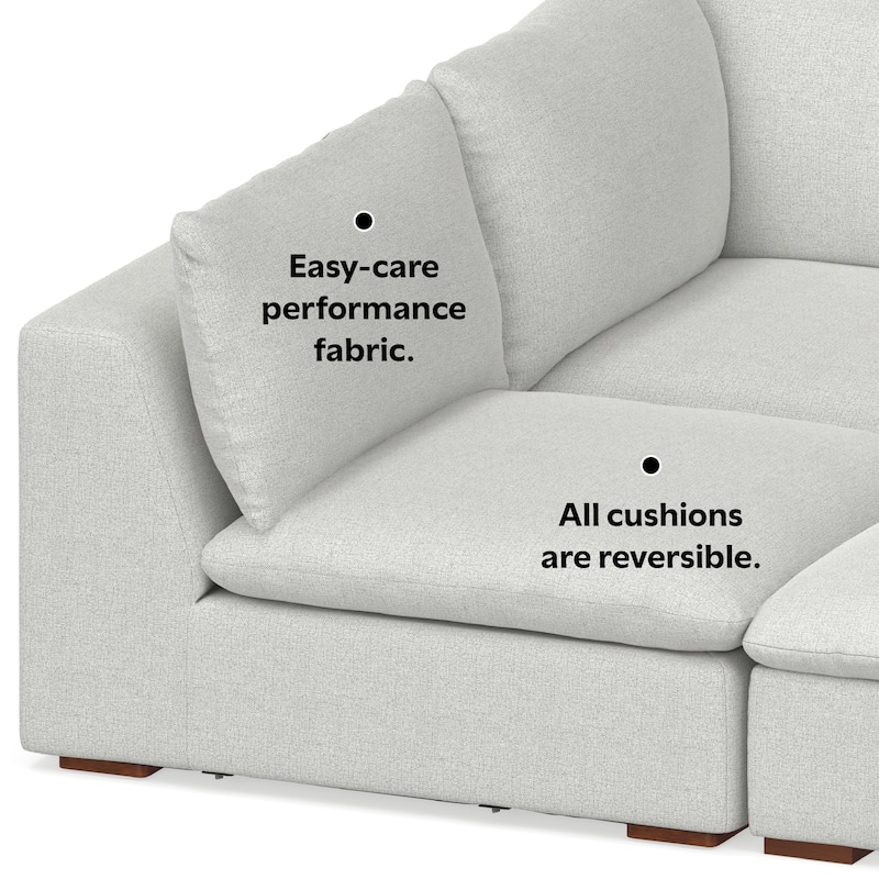 WYNDENHALL Marlee Pit Sectional Modular Sofa in Velvety Chenille Performance Fabric