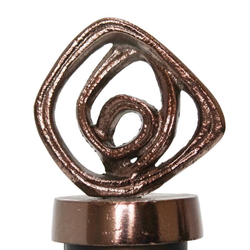 Glass Vase with Aluminum Swirl Top Accent Modern Artistic Design