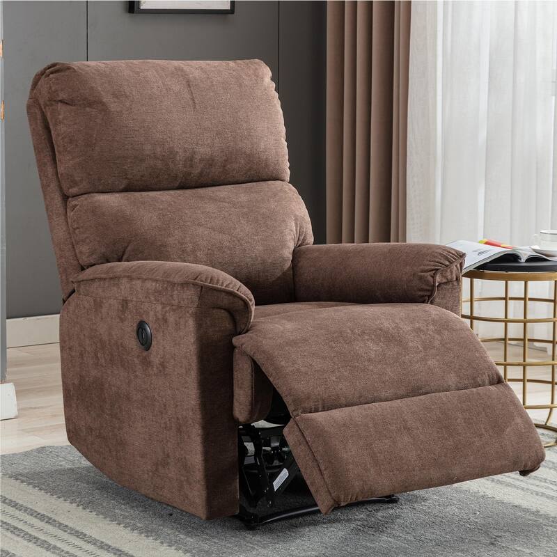 Electric Recliner with USB Socket For Living Room and Bed Room - Brown