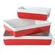 preview thumbnail 16 of 23, Martha Stewart 3 Piece Ceremic Bakeware Baker Set Red