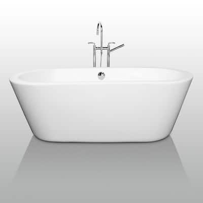 Wyndham Collection Mermaid 67" Free Standing Acrylic Soaking Tub with