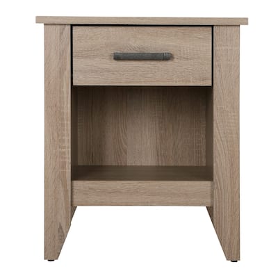 Nightstand with Drawer and Open Shelf - 24" - Brown