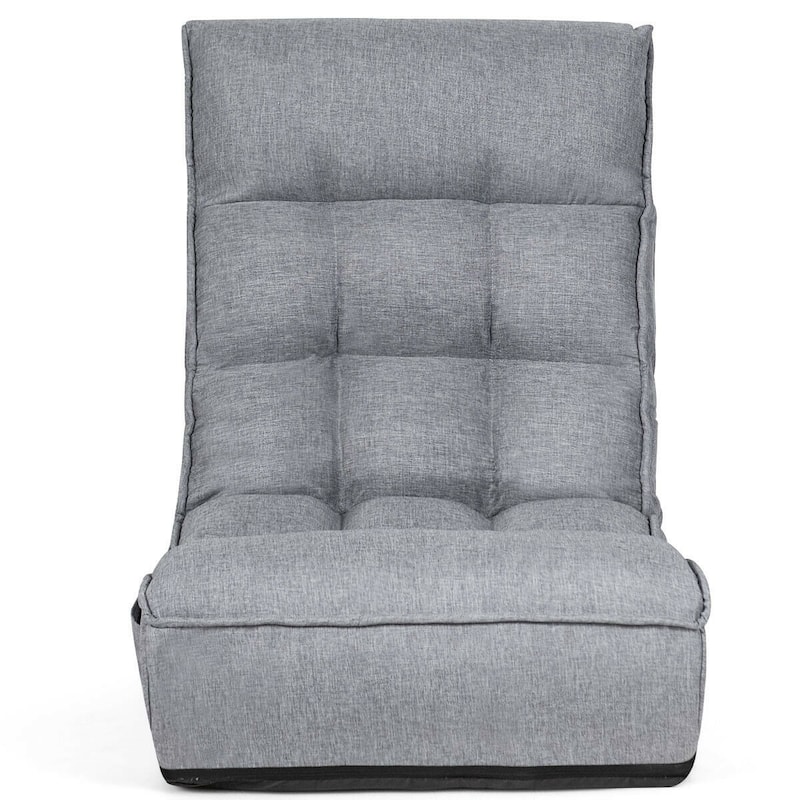 4-Position Adjustable Floor Chair Folding Lazy Sofa - 24" x 26" x 31" (L x W x H)