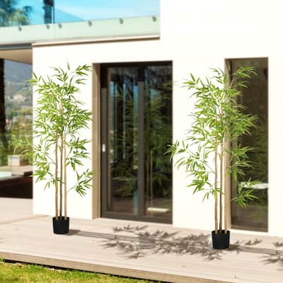 Set of 2 Artificial Plants Bamboo Tree for Decor
