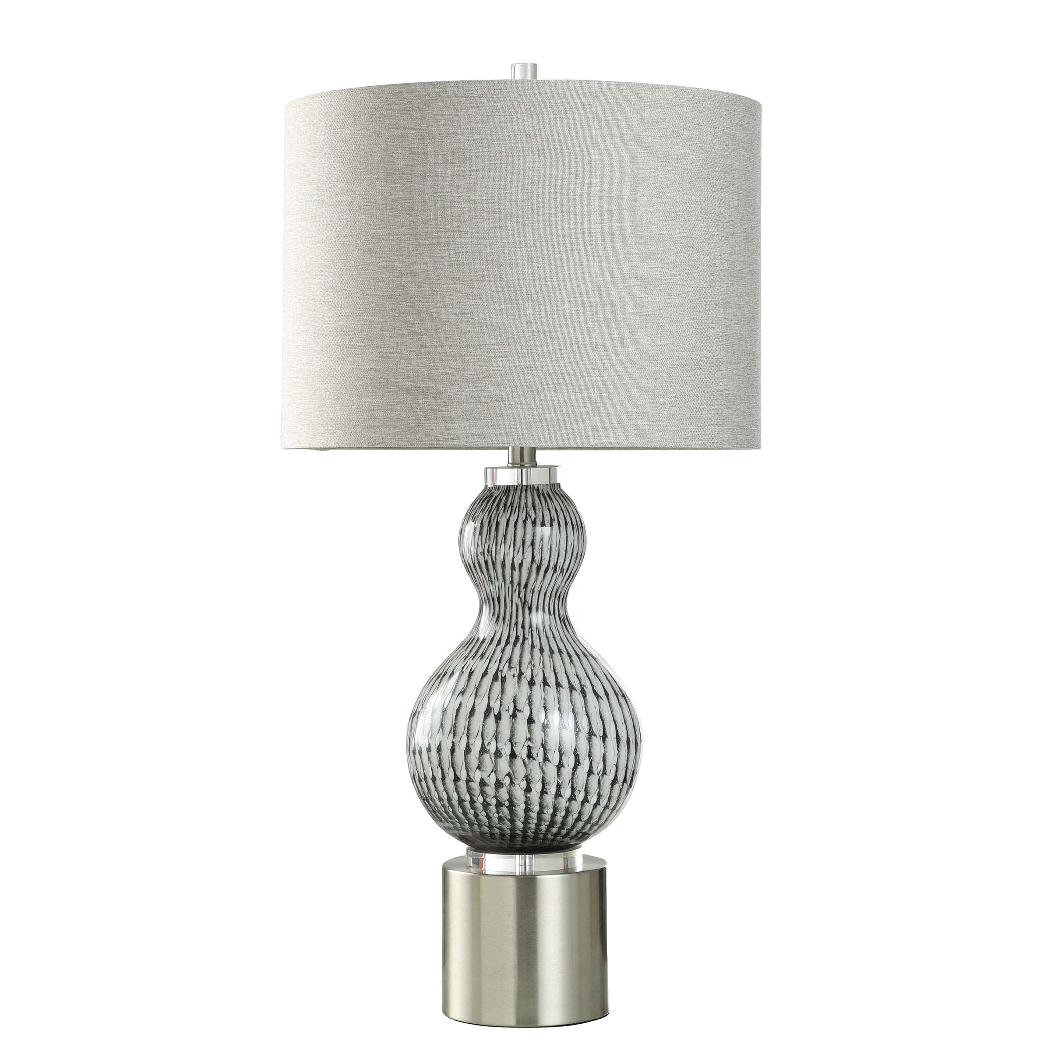 StyleCraft Treasure Grey - Glass Table Lamp - Heathered Gray Shade
