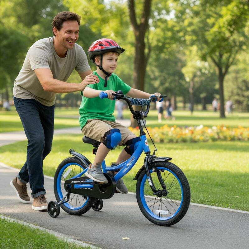 Costway 14" Kids Bike with Removable Training Wheels Adjustable Seat & - See Details