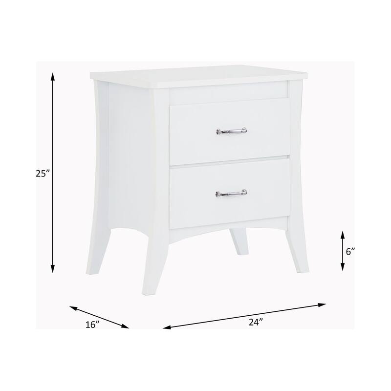 Rectangula Nightstand with 2 Drawers