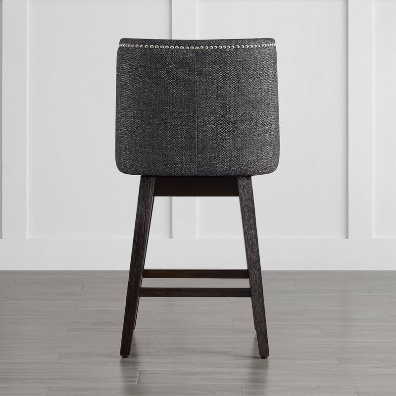 Spruce & Spring Olive Upholstered Counter Height Swivel Barstools-Single