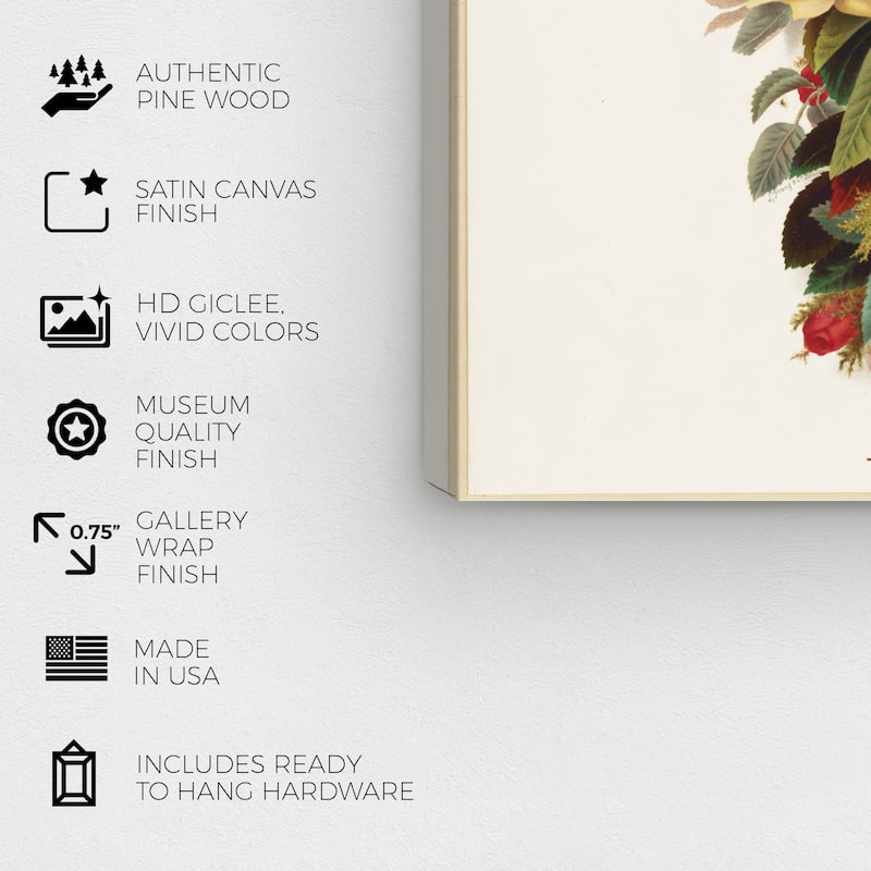 Wynwood Studio Canvas Floral and Botanical Olive E Whitney - Cross of Roses Green and Traditional Wall Art Canvas Print