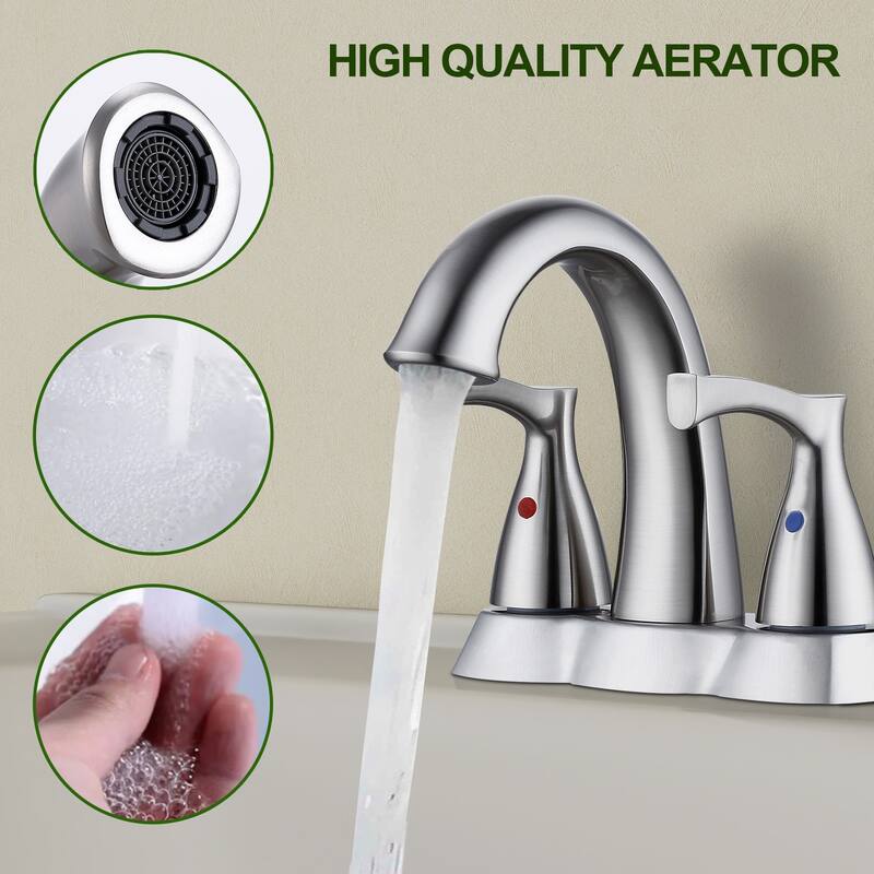 Topcraft Two Handle Bathroom Sink Faucet with Pop-Up Drainer