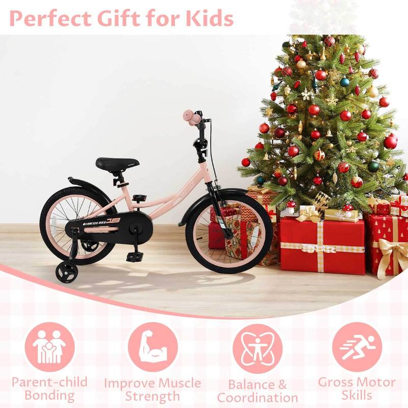 Costway 14" Kids Bike with Removable Training Wheels Adjustable Seat & - See Details