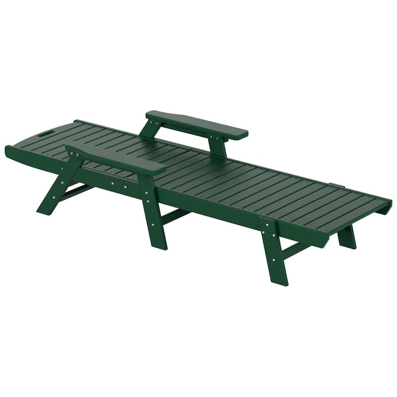 Laguna Hdpe All Weather Outdoor Patio Pool Reclining Chaise Lounges With Square Side Table (3-Piece Set)