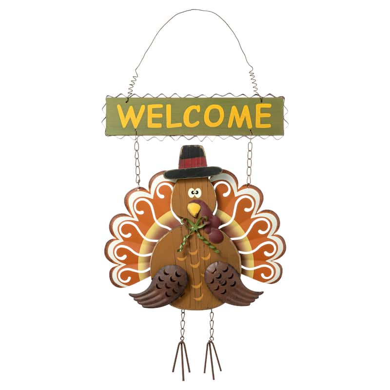 Glitzhome Thanksgiving Wooden Turkey Wall Hanging or Table Decor - B/Wall Decor