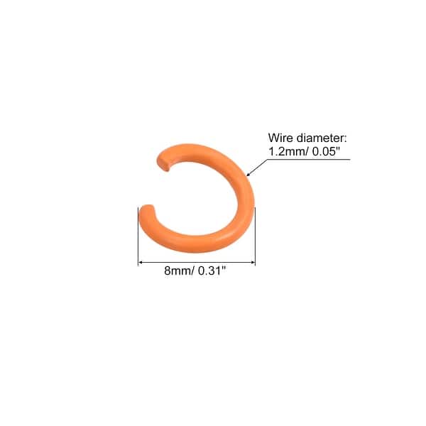 Open Jump Rings, 8mm Colorful O-ring Connectors for DIY, Orange 80Pcs ...