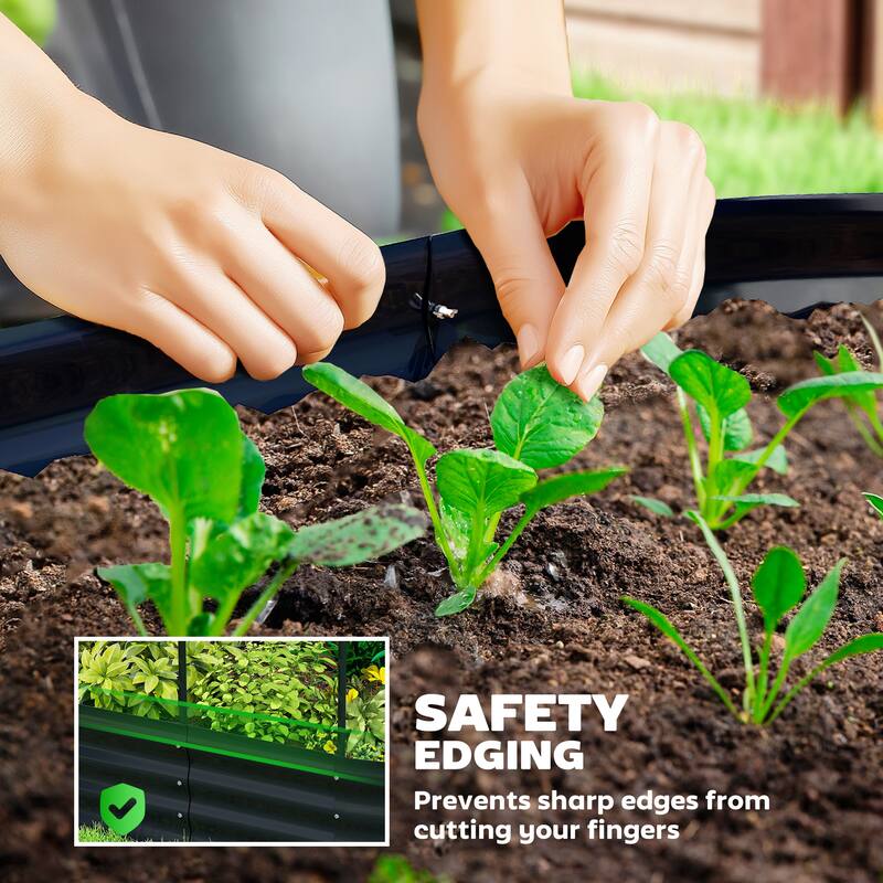 Outsunny Galvanised Raised Garden Bed with Arched Trellis, 5 x 3 x 6ft Metal Outdoor Planter Box ,Dark Gray