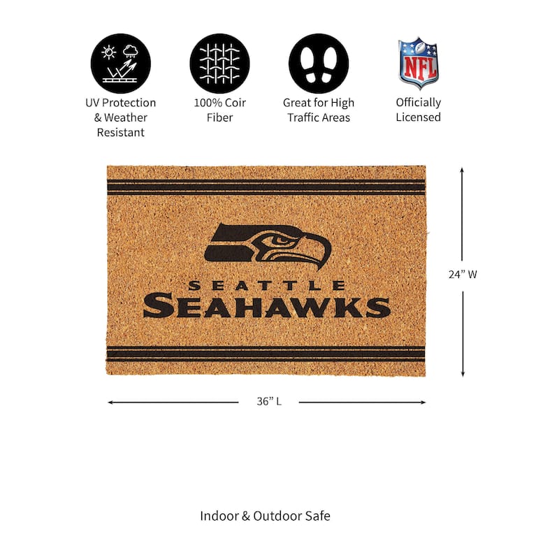 Seattle Seahawks Monochrome Indoor/Outdoor Coir Door Mat