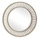preview thumbnail 4 of 4, Textured Glass Round Wall Mirror - 40.5" - Brushed Gold Finish
