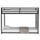 preview thumbnail 7 of 15, Classic Twin over Twin Square Metal Bunk Bed With Exchangeable Ladder and Sturdy Construction