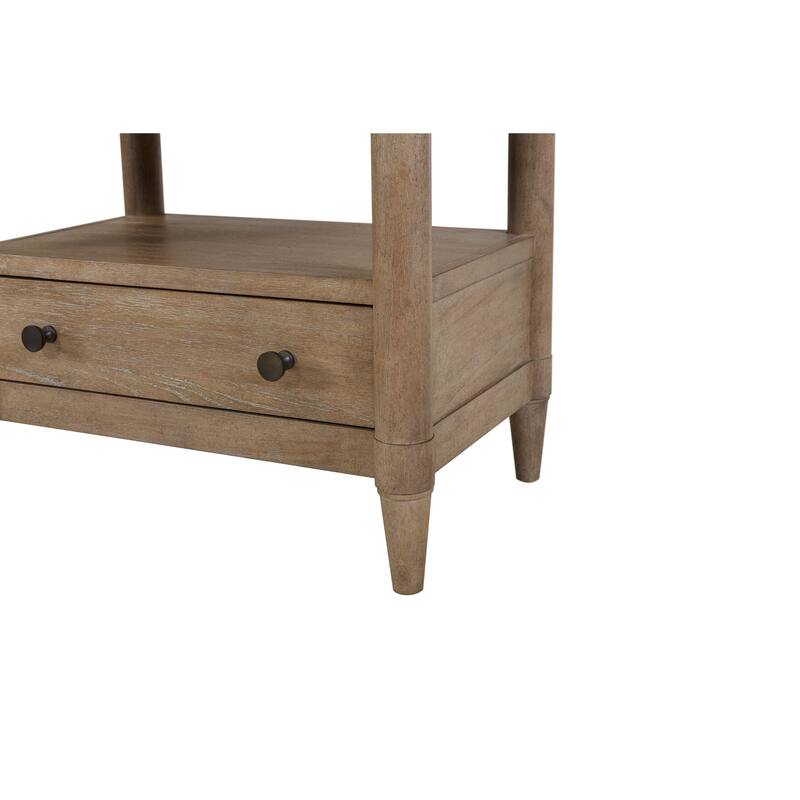 Open Nightstand Sand Finish With 2 Drawers