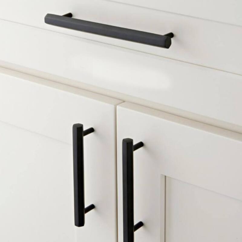 IXIR 6-5/16 in. (160 mm) Hexagon Black Cabinet Handle Drawer Pull - 5-Pack
