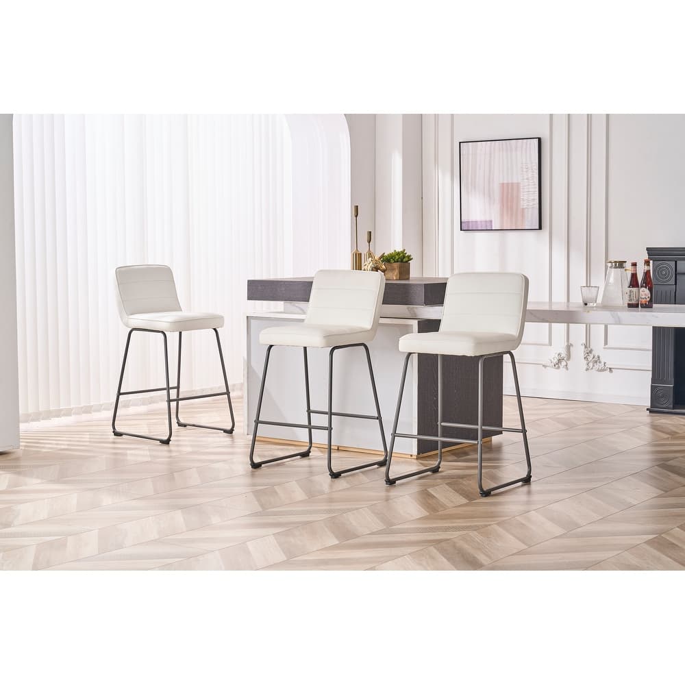 Lakeview Upholstered Modern Barstools Set of 3