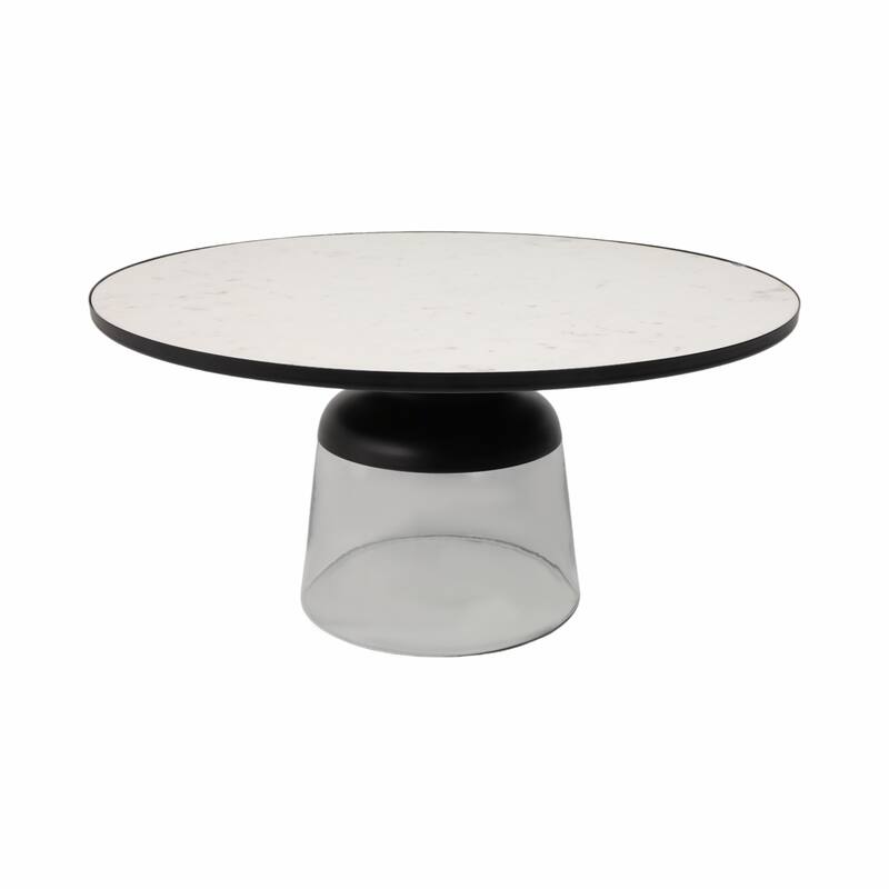 Modern Metal Stone Marble Accent Table with Stylish Decorative Base