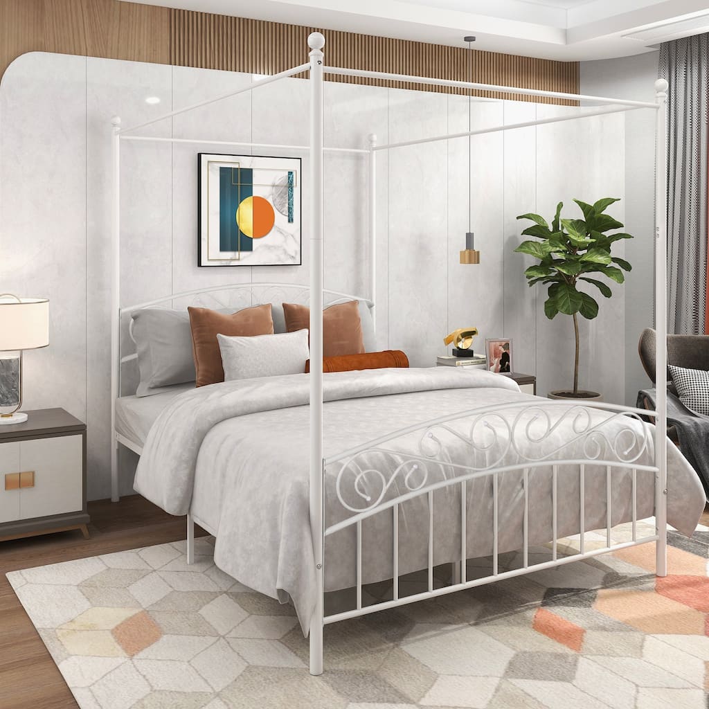 Morden Metal Canopy Queen Bed