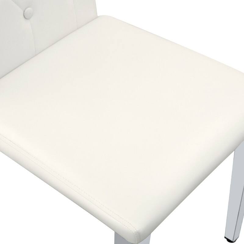 4-Pack Modern PU Dining Chairs with Ergonomic Buckle Backrest, Silver Metal Legs - Comfort & Style for Home & Commercial Use