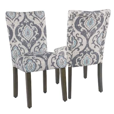 HomePop Classic Parsons Suri Slate Blue Dining Chair (Set of 2)